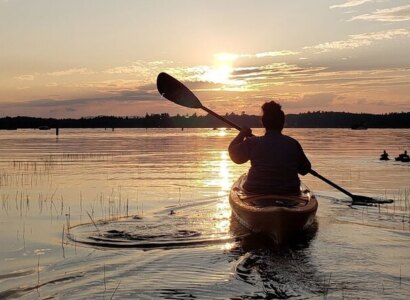 Guided Sunset Kayak Tour on Sebago Lake from Raymond